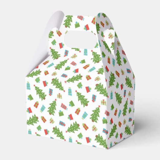 Whimsical Tree & Gifts Vrolijk Kerstfeest Bedankdoosjes (Achterkant)