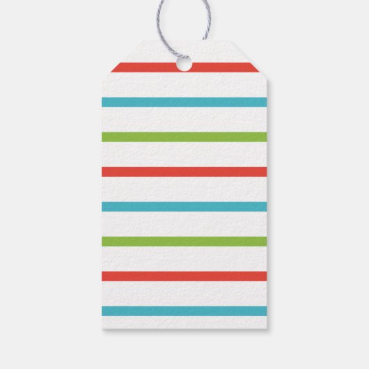 Whimsical Tree & Gifts Vrolijk Kerstfeest Cadeaulabel (Achterkant)