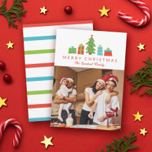 Whimsical Tree & Gifts Vrolijke Kerstfoto