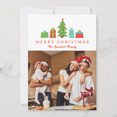 Whimsical Tree & Gifts Vrolijke Kerstfoto Feestdagenkaart (Voorkant)