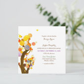 Whimsical Tree Illustration Wedding Kaart (Staand voorkant)