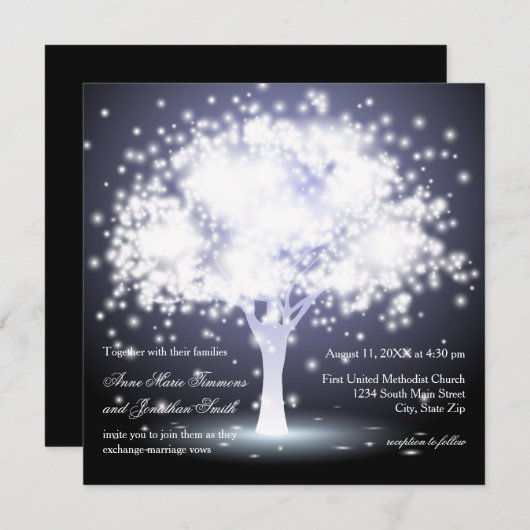 Whimsical Tree Lights - Weddenschap Kaart (Voorkant / Achterkant)