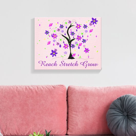 Whimsical Tree met Gezegde Canvas Afdruk (Insitu (Woonkamer))