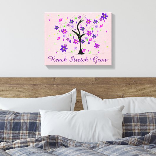 Whimsical Tree met Gezegde Canvas Afdruk (Insitu (Slaapkamer))