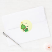 Whimsical Tree met ster Ronde Sticker (Envelop)