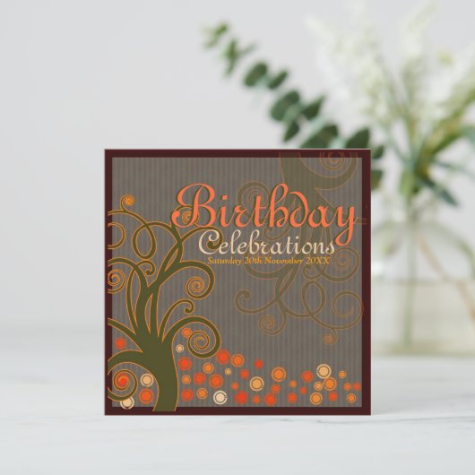 Whimsical Tree of Dreams Birthday Invitations Kaart (Staand voorkant)