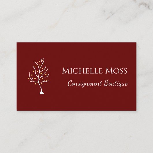 Whimsical Tree of Life Red klantkorting Klantenkaartje (Voorkant)