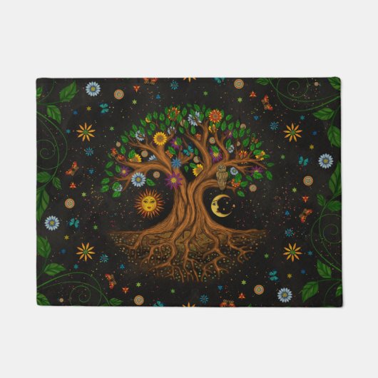 Whimsical Tree of Life - Yggdrasil Deurmat (Voorkant)