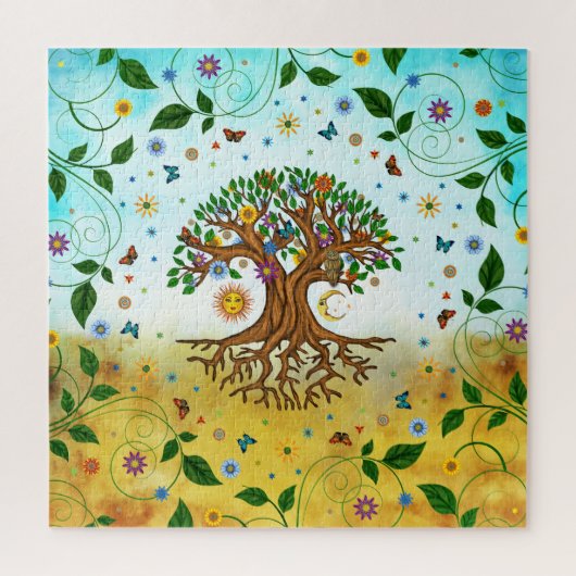 Whimsical Tree of Life - Yggdrasil Legpuzzel (Verticaal)