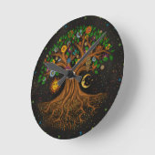 Whimsical Tree of Life - Yggdrasil Ronde Klok (Hoek)