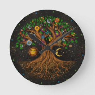 Whimsical Tree of Life - Yggdrasil Ronde Klok