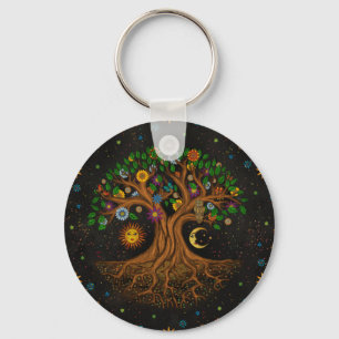 Whimsical Tree of Life - Yggdrasil Sleutelhanger