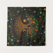 Whimsical Tree of Life - Yggdrasil Wandkleed (Voorkant (horizontaal))