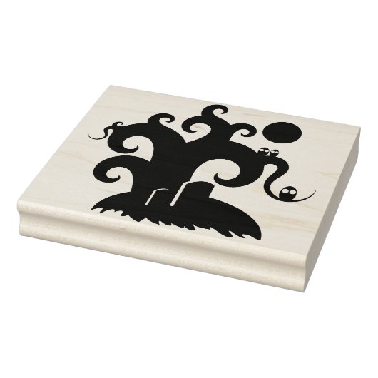 Whimsical Tree, Ownership, Moon and Headstone Rubberstempel (Stempel)