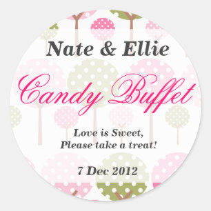 Whimsical Tree Snoep Bar Sticker