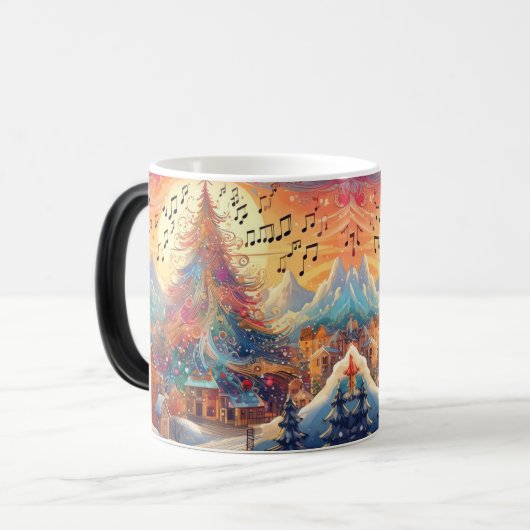 Whimsical Tree & Village beroemd gemaakt door Melo Magische Mok (Voorkant links)