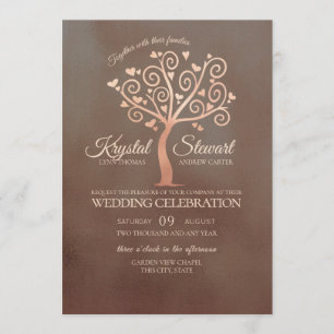 Whimsical Tree Wedding Kaart