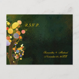 Whimsical Tree Wedding RSVP Uitnodiging Briefkaart