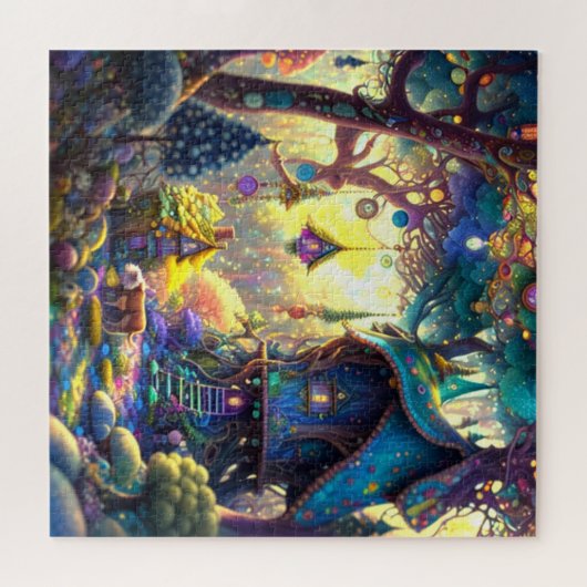 Whimsical Treehouse Puzzel Legpuzzel (Horizontaal)