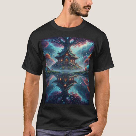 Whimsical Treehouse Reflections T-shirt (Voorkant)
