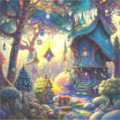 Whimsical Treehouse Vinyl Sticker (Voorkant)