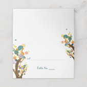 Whimsical Trees Blauwgroen Wedding Plaatskaartje (Buitenkant ongevouwen)