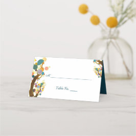 Whimsical Trees Blauwgroen Wedding Plaatskaartje