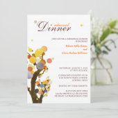 Whimsical Trees Bruiloft repetitie diner Kaart (Staand voorkant)