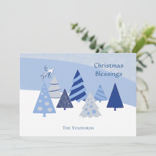 Whimsical Trees Christmas Kaart (Staand voorkant)