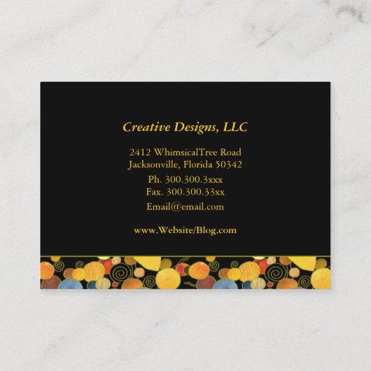 Whimsical Trees Designer Visitekaartje (Achterkant)