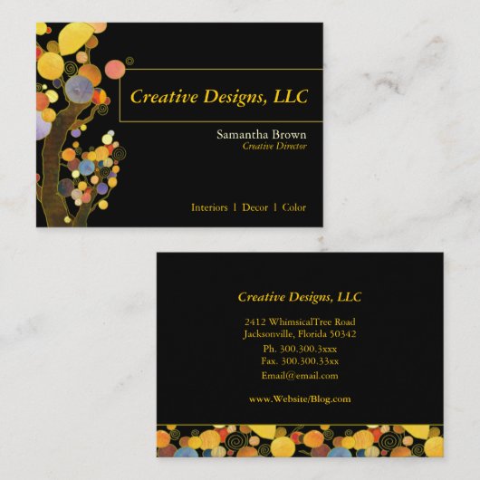 Whimsical Trees Designer Visitekaartje (Voorkant / Achterkant)