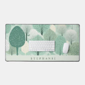 Whimsical Trees Desk Mat (Keyboard & Muis)