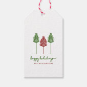 Whimsical Trees Holiday Cadeaulabel (Voorkant)