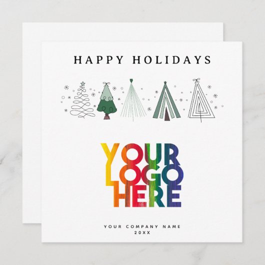 Whimsical Trees Holiday Corporate Logo Christmas (Voorkant / Achterkant)