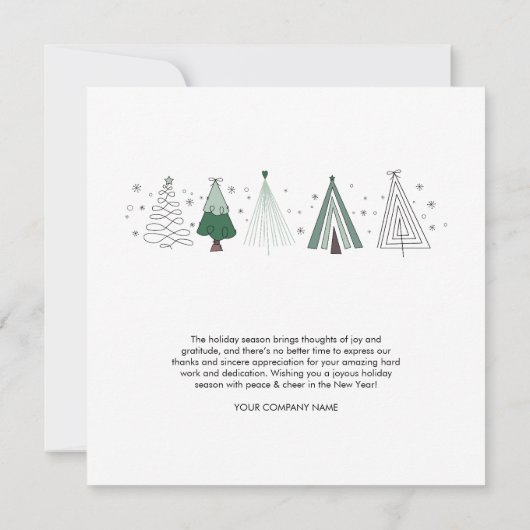 Whimsical Trees Holiday Corporate Logo Christmas (Achterkant)