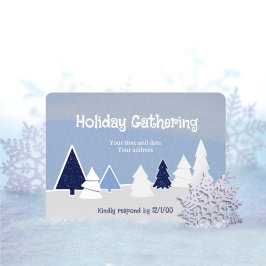 Whimsical Trees in Winter Foil Invitation Folie Uitnodiging