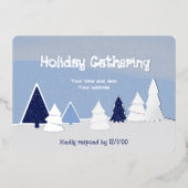 Whimsical Trees in Winter Foil Invitation Folie Uitnodiging (Voorkant)