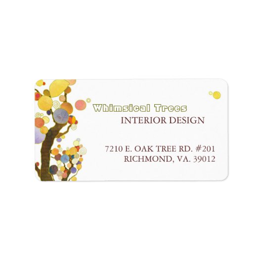 Whimsical Trees Interior Business Etiket (Voorkant)