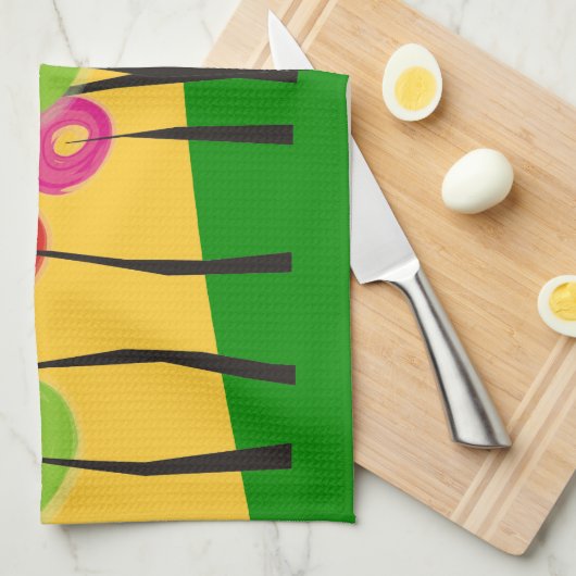 Whimsical Trees Kitchen Towel Theedoek (Quarter Fold)