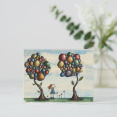 Whimsical Trees Landscape Fantasy Artwork Briefkaart (Staand voorkant)