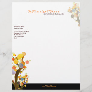 Whimsical Trees Massage Therapy Business Briefhoofd Sjabloon
