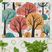 Whimsical Trees Theedoek (Gevouwen)