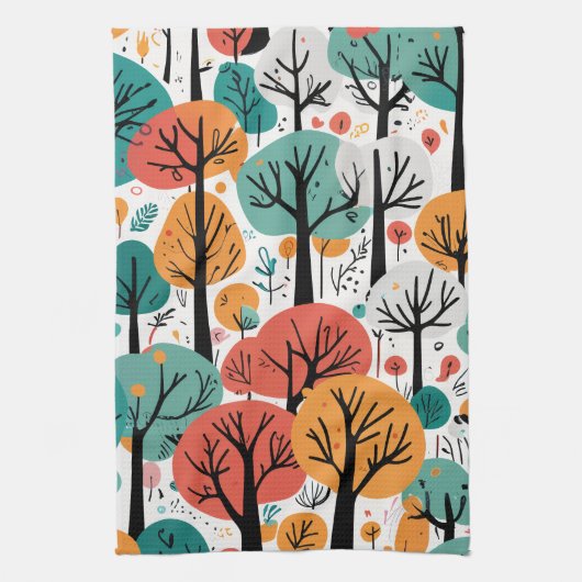 Whimsical Trees Theedoek (Verticaal)