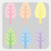 Whimsical Trees Vierkante Sticker (Voorkant)