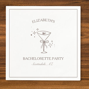 Whimsical Trendy Fun Espresso Martini Bachelorette Servet