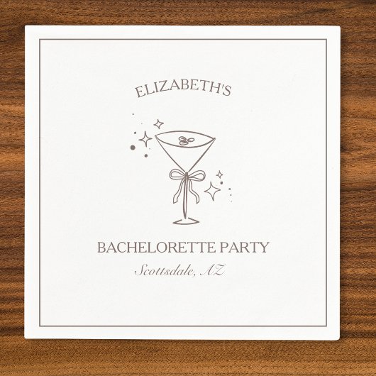 Whimsical Trendy Fun Espresso Martini Bachelorette Servet