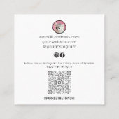 Whimsical Trendy Instagram Influencer QR Code Vierkante Visitekaartje (Achterkant)