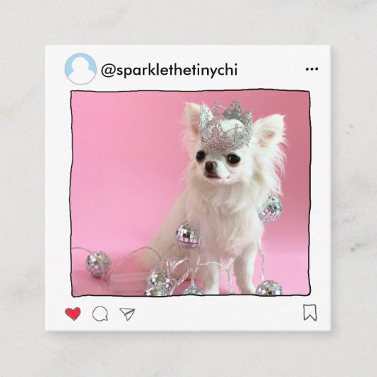 Whimsical Trendy Instagram Influencer QR Code Vierkante Visitekaartje (Voorkant)