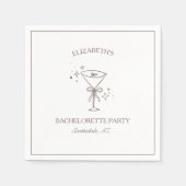 Whimsical Trendy Leuke Espresso Martini Bacheloret Servet (Voorkant)