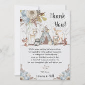 Whimsical Tribal Boho Woodland Animals Baby shower Bedankkaart (Voorkant)